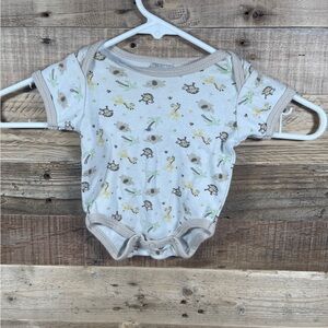 Sandy & Simon Tan Monkeys Giraffes Boys (0-3 Months) Baby Cotton One Pc Bodysuit